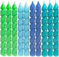 Unique Blue & Green Spiral Birthday Candles - 10ct, Vibrant Colors - Perfect For Parties, Cake Decorations & Celebrations