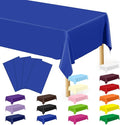 QZYL 4 PCS Blue Tablecloth, 54 x 108 Inches Plastic Table Cloth Disposable, Table Cloth for Parties, Picnic, Camping and Baby Shower Decorations, Leakproof Table Cover of Indoors Outdoors