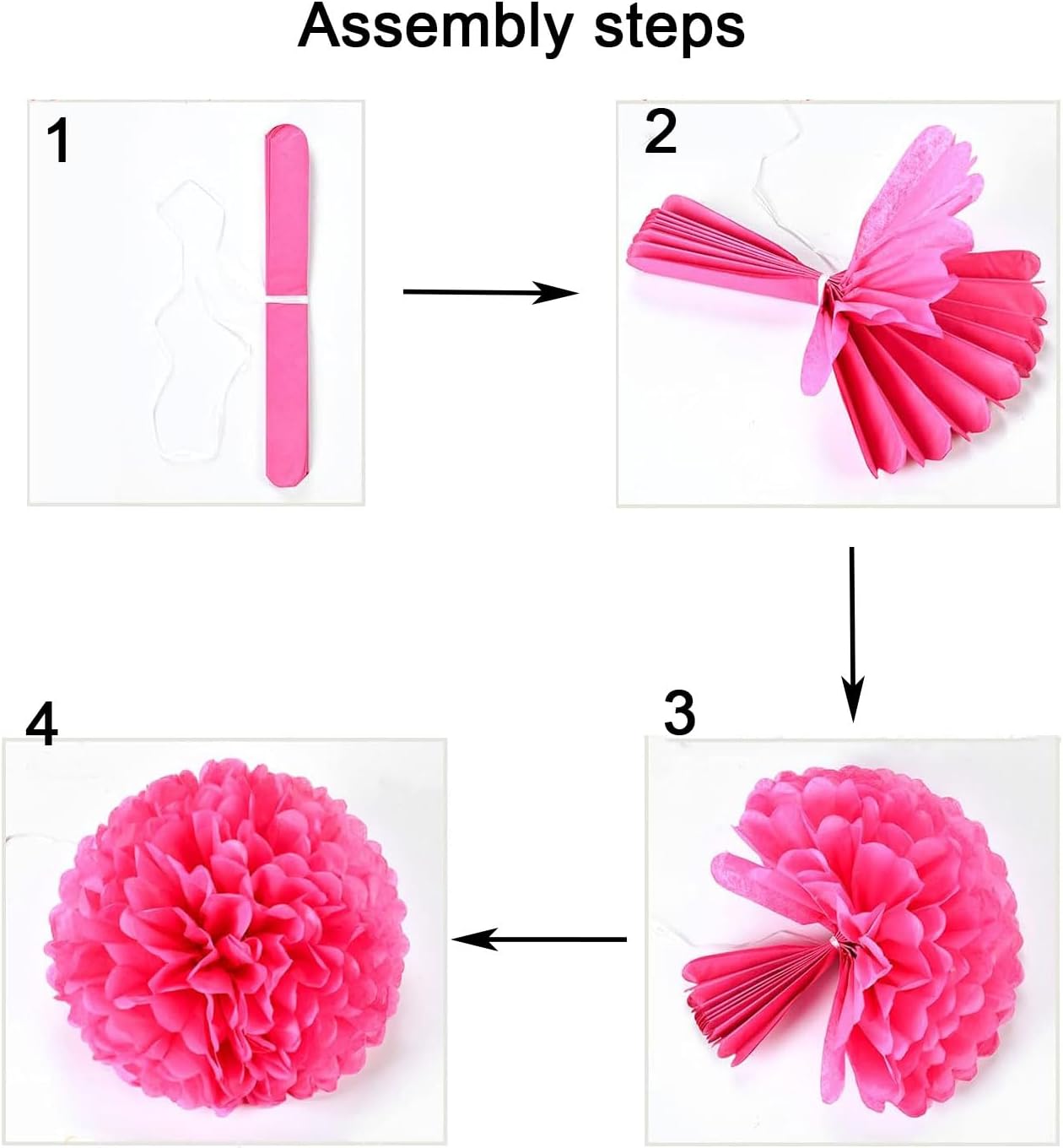 Aimto 12pcs Rainbow Paper Pom Poms Decorations for Party Ceiling Wall Hanging Tissue Flowers Decorations - 6 Colors of 12 Inch, 10 Inch