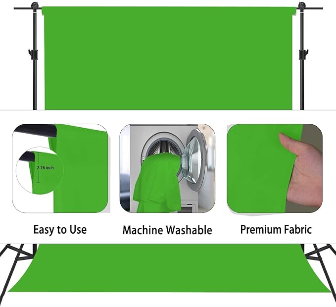 Green Screen Backdrop, Product Photo Backdrop for Photoshoot, Photography Background for Streaming Video Studio 6FTx9FT