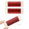 HAHIYO 26Gauge Red Metal Floral Wire - 3 Rolls, 115 Yards (345 Feet) - Flexible Paddle Wire for Craft, Christmas Wreath, Flower Arrangement, Bouquet Wrapping, Wedding, DIY