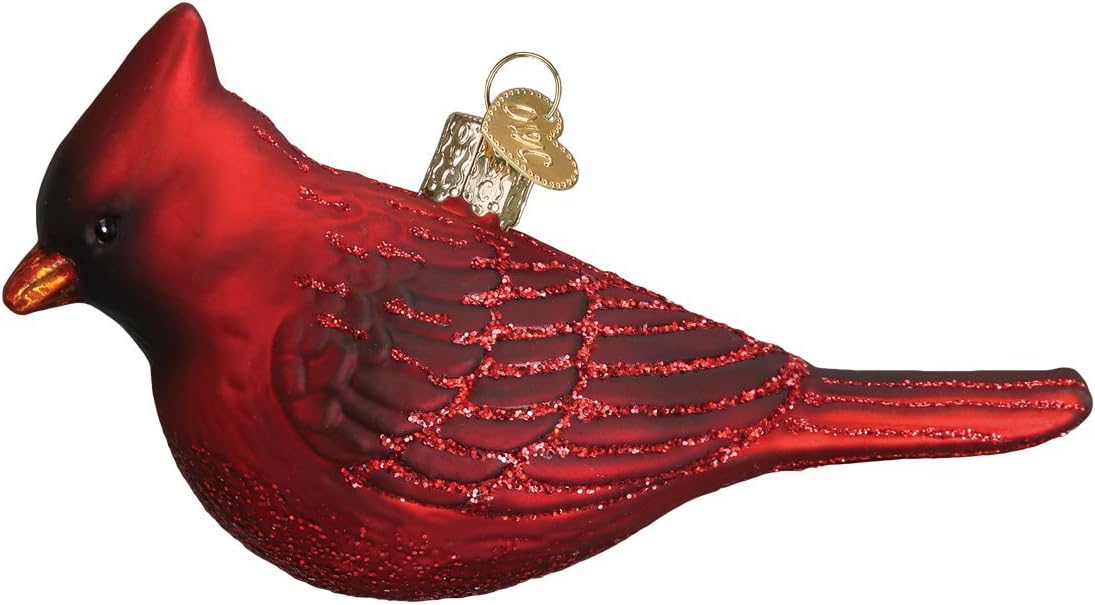 Old World Christmas Ornaments: Bird Watcher Collection Glass Blown Ornaments for Christmas Tree,Northern Cardinal