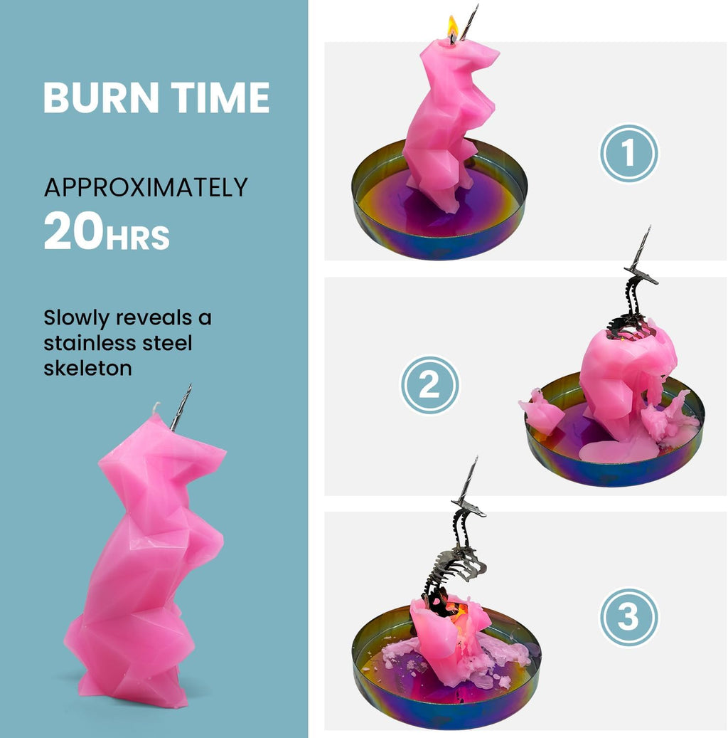 Moonlight Unicorn Skeleton Candle | Unveils Stainless Steel Frame | 8.5” Height | Superb Burn Time | Gift Packaging | Spooky Decoration | Skull & Bones Goth Horror (Black, Unscented)