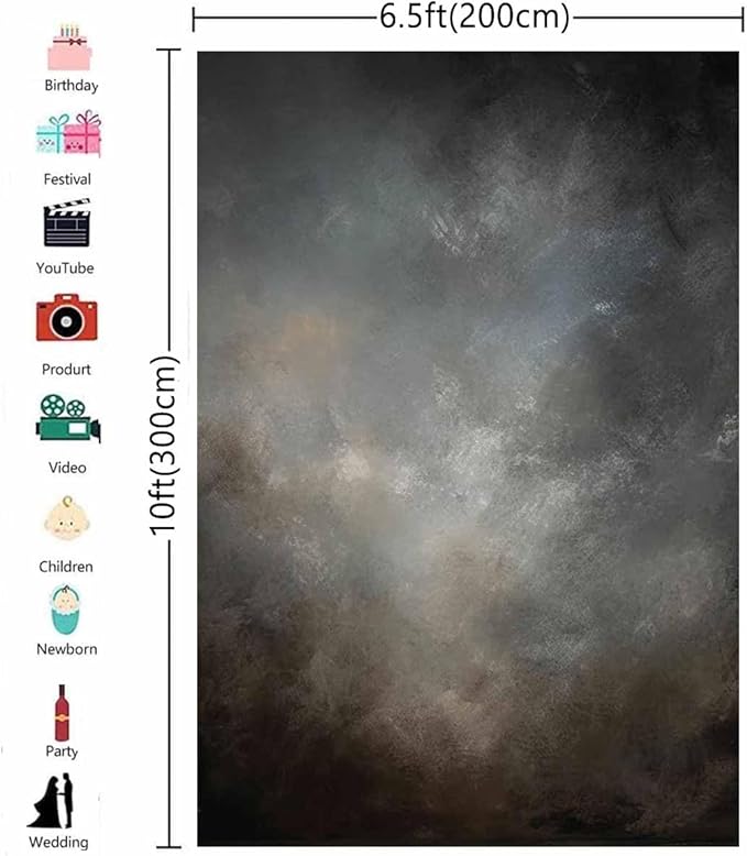 6.5x10ft Fabric Abstract Backdrop for Photography Vintage Portrait Old Master Background for Studio Prop