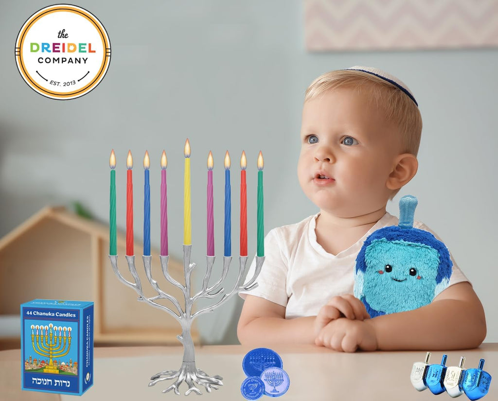 The Dreidel Company Jerusalem Hanukkah Candles Menorah Candles Single-Pack, Chanukah Candles 44 for All 8 Nights of Chanukah
