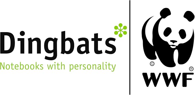 Dingbats* Wildlife Grid Writing Journal Notebook A5 - Vegan Leather Hardcover - Ideal for Work, Travel - Pocket, Elastic Closure, & Bookmark
