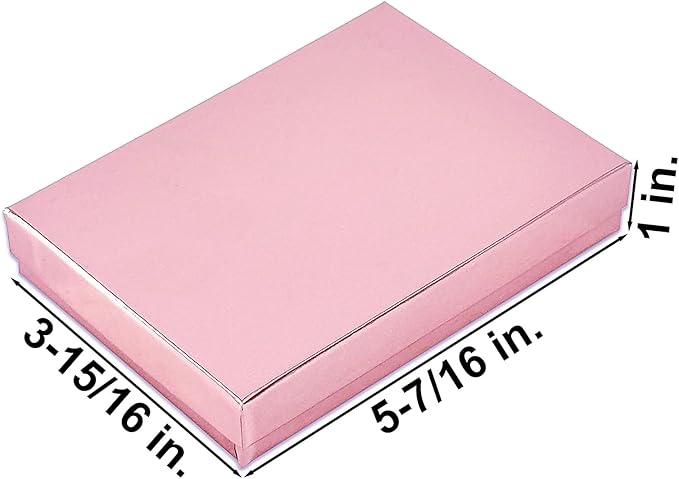 TheDisplayGuys - 25-Pack #53 Kraft Paper Cardboard Gift Boxes/Jewelry Cases w. Cotton Padding & Lid - Rose Gold - (5.4" x 3.9" x 1.0")
