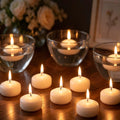 White Floating Candles 2 Inch 12 Pack, 5-6 Hours Long Burning Unscented Dripless Smokeless for Wedding Centerpieces, Party, Pool, Spa, Christmas, Home Decor