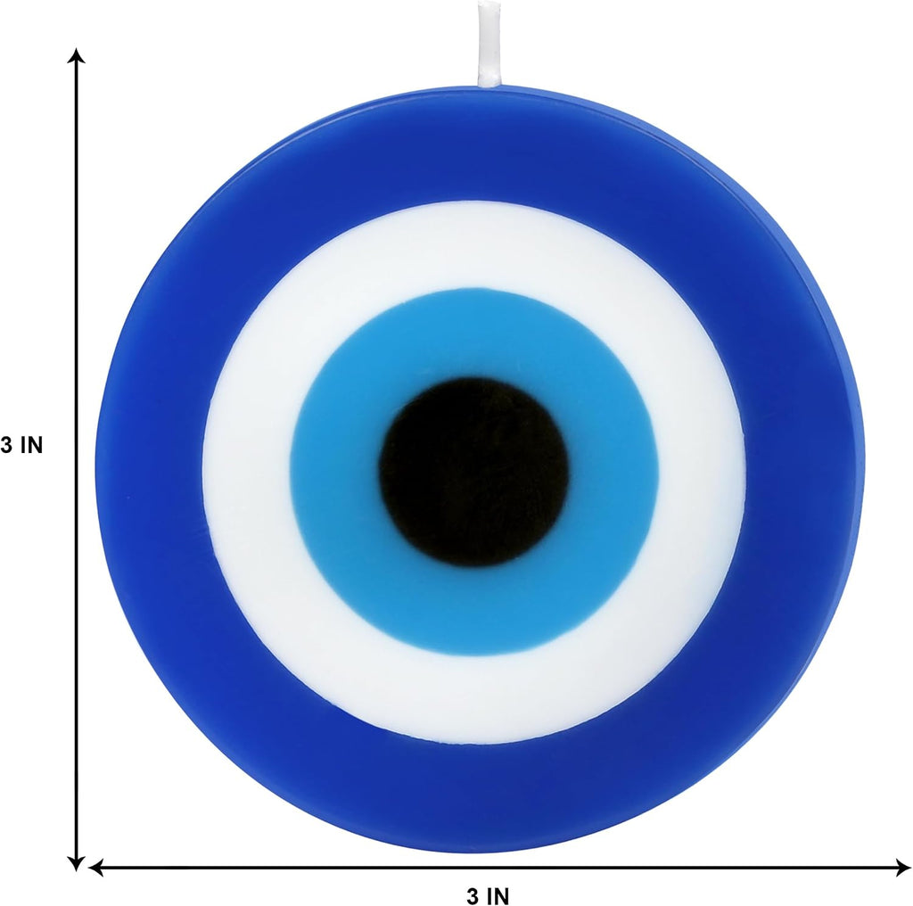 PROSPERRO LUMO by Parkash Candles Blue Evil Eye Candle Gift Nazar Home Decor Handmade Candles Desk Sculpture Decoration for House || Bedroom || Living Room || Set of 2 (Evil Eye - Round)