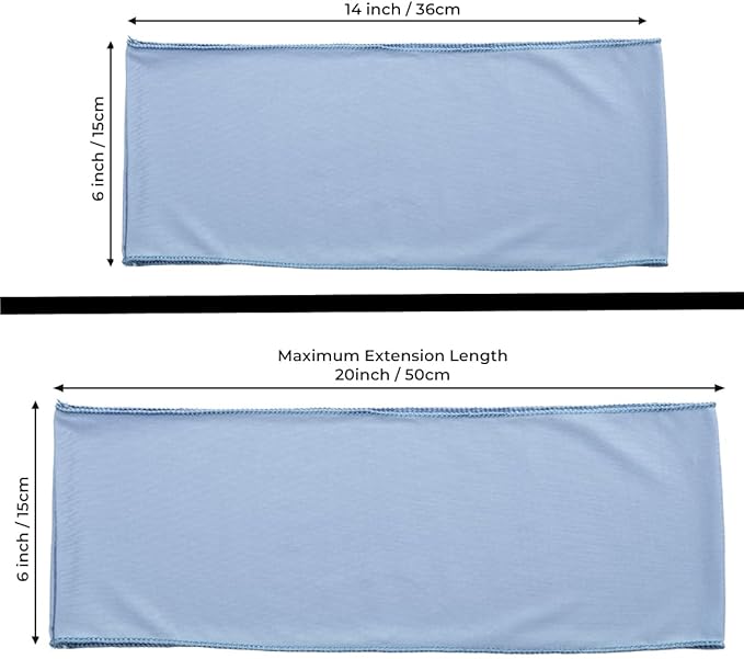 MDS Pack of 25 Spandex Chair Sashes Bows Elastic Stretch Dining Chair Bands Ties Without Slider Buckle Universal fits for Wedding Baby Shower Birthday Party Banquet Event Decoration - Baby Blue