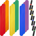 Charniol 12 Pieces Wrapping Paper Roll Holder Holiday Flip Wraps Silicone Covered Metal Strips Flip 1 x 9 Inch Stabilizer Slap Band for Poster Gift Paper Vinyl Storage Organize (Rainbow Color)