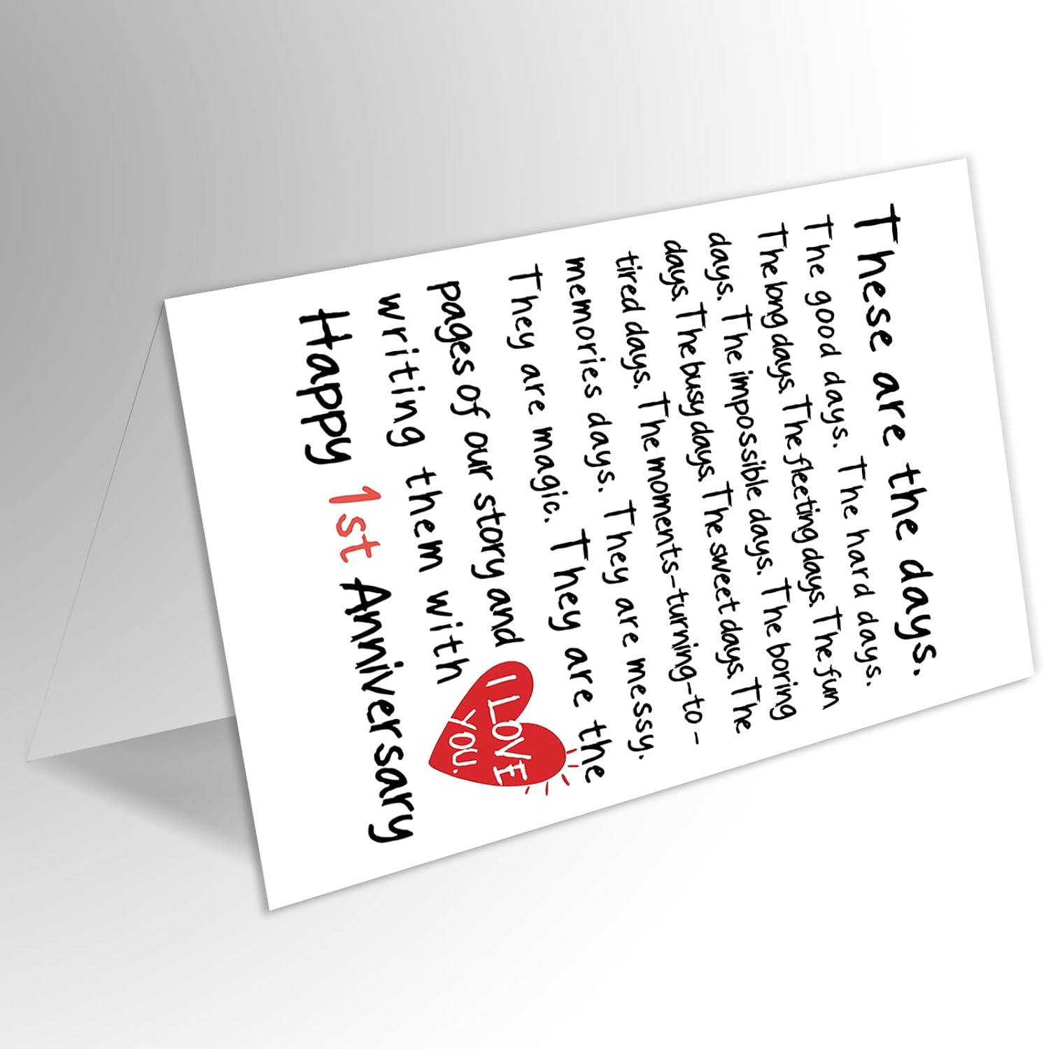 1 Year Anniversary Card Gifts for Boyfriend Girlfriend, 1st Anniversary Card Gift for Husband Wife, One Year Anniversary Cards Gifts for Men Women Him Her, First Wedding Anniversary Cards Gift Ideas
