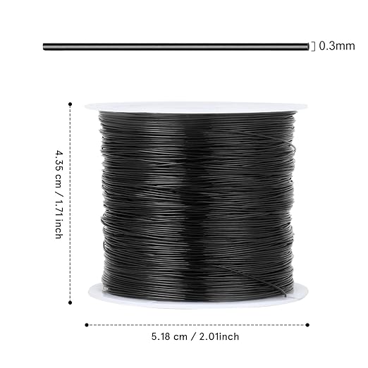 328FT Jewelry Wire 28 Gauge Tarnish-Resistant Copper Beading Wires Roll Bulk for DIY Crafts Jewelry Making, Black Wire