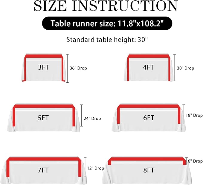 SHEJIZE 10 Pack Red Satin Table Runner 12x108 Inches Long, Bright Silky Smooth Satin Table Runner Table Decor for Wedding Banquet Christmas Prom Event Birthday Party