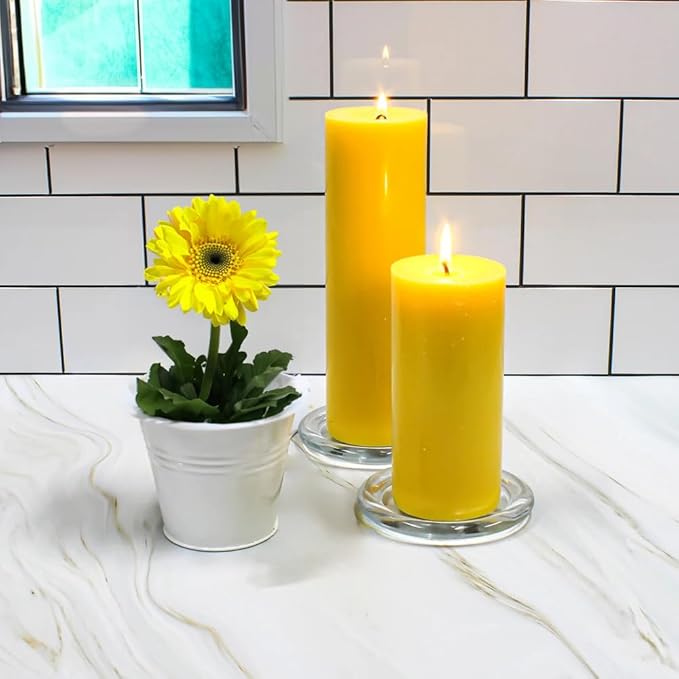 WGV Tea Light Votive Candle Holder Plate 4" W, Clear Flat Plate Glass, Small Home Accent Decor, 1 Pc