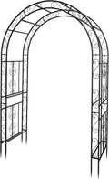 outvita 7ft metal garden arch arbor, black trellis, main product view