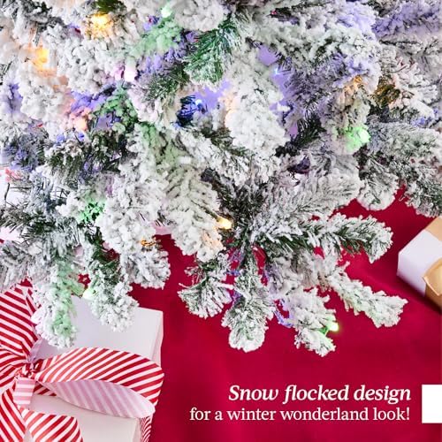 best choice products flocked pencil christmas tree, pre-lit, package contents