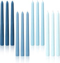 Viyffo 10 Inch Taper Candles, 12 Pack Blue-Unscented, Dripless Design– Long Tall Tapered Candlesticks for Wedding, Dinner, Holiday, Party, Home Decor Natural Color Series