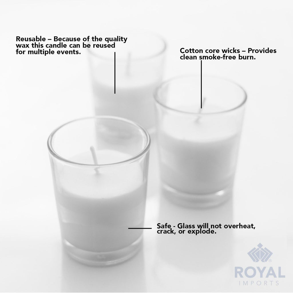 Royal Imports Unscented Clear Glass Votive Candles, Long 12 Hour Burn Time, for Home, Spa, Wedding, Birthday, Holiday, Restaurant, Party, Birthday, 36 Pack