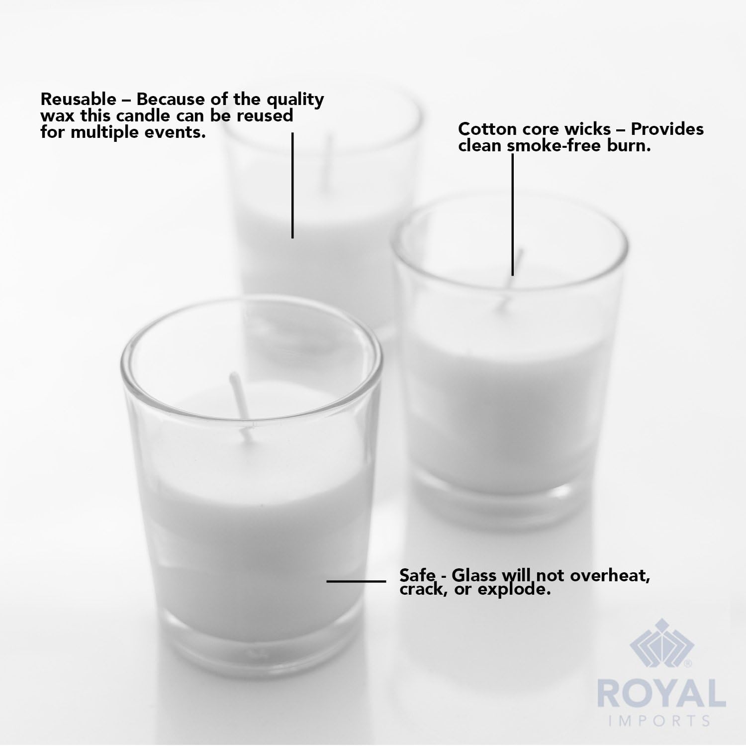 Royal Imports Unscented Clear Glass Votive Candles, Long 12 Hour Burn Time, for Home, Spa, Wedding, Birthday, Holiday, Restaurant, Party, Birthday, 36 Pack