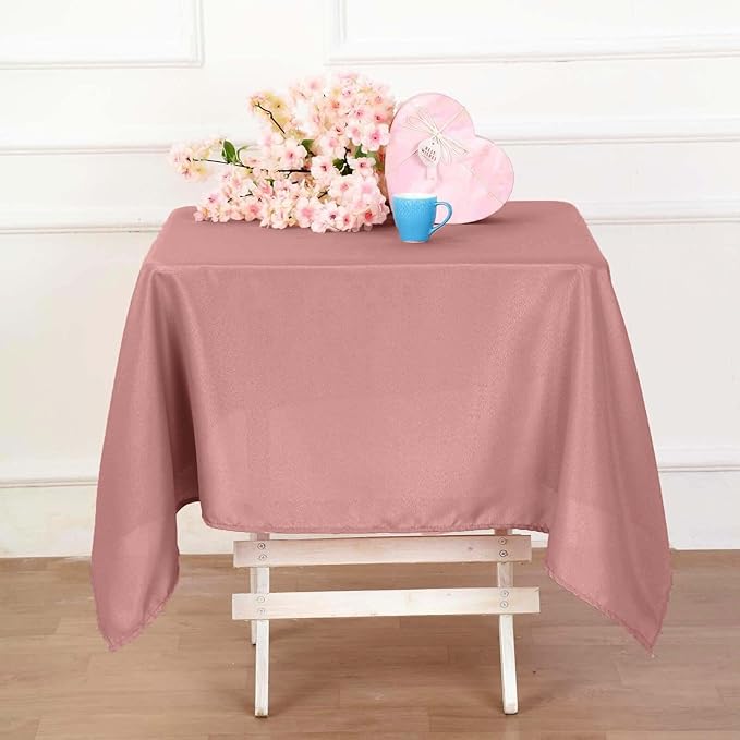 Efavormart 54x54 Dusty Rose Wholesale Linens Seamless Polyester Square Linen Tablecloth for Wedding Banquet Party Restaurant