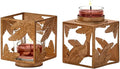 PartyLite Golden Square Votive Candle Holder Set/Pair