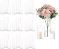 Glasseam Clear Cylinder Vases for Centerpieces, Glass Cylinder Vase Set of 30 for Flowers, Modern Hurricane Candle Holder for Pillar Candles, Floating Candle Vases for Wedding Table Decorations