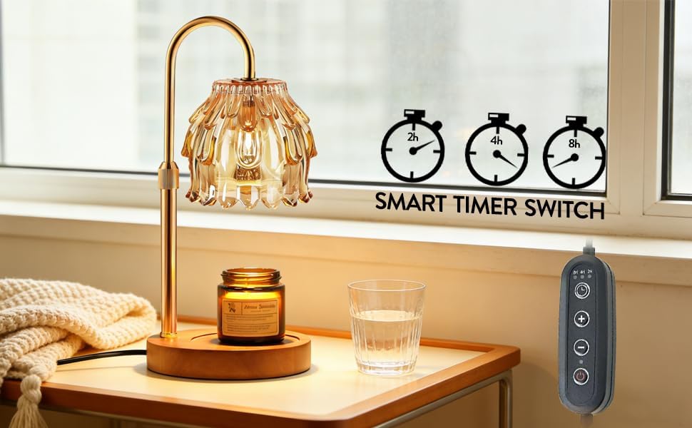 Candle Warmer Lamp with Timer Dimmable, Mother's Day/Birthday Gifts for Women Mom Her, House Warming Gifts New Home, Wax Melt Warmer Modern Farmhouse Decor for Yankee Candle in Bedroom Living Room