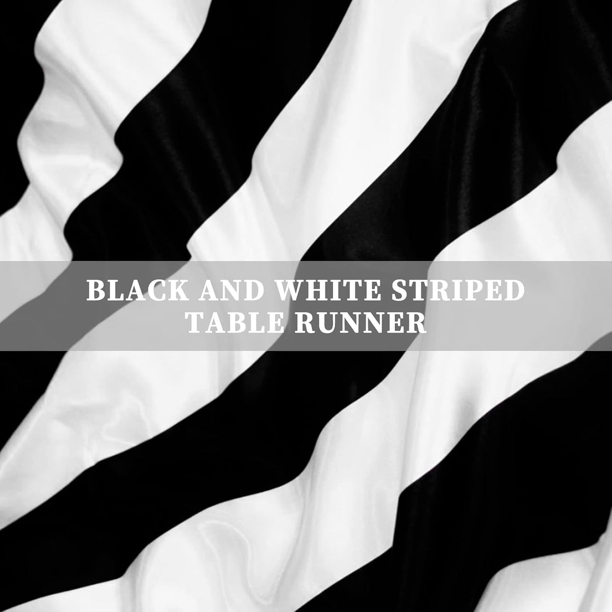 16 Pack Black and White Table Runner 12x72Inch Striped Table Runner
