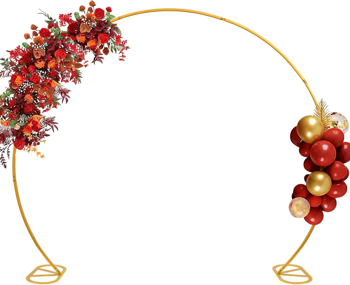 8ft Balloon Arch Stand,Round Backdrop Stand,Golden Circle Wedding Arch Frame ...