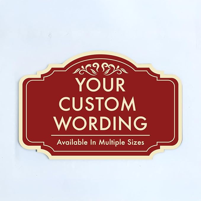 Custom Decorative Outdoor Metal Sign - Personalized Aluminum Driveway Sign, Waterproof, Made in USA - Design 2 Red Brick 10x7 In
