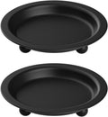 Black Candle Candlestick Holder Decor, 4.13 Inch Round Candles Tray Holders Set of 2, Iron Plate Candle Stand for Pillar Ball Candles, Metal Porta Velas for Home Decor Table Centerpiece