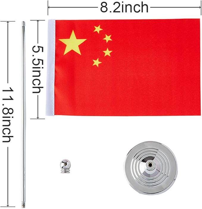 China Flag Chinese Flags, Small Mini Chinese Desk Flag, Used for Table Office Classroom Home Patriotic Events Decorations