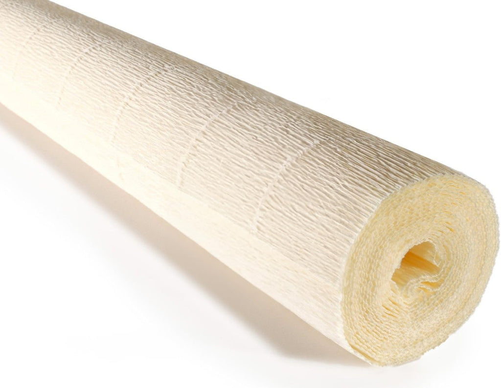 Cartotecnica Rossi 140g 10 Inch Wide 8.2ft Long Italian Crepe Paper Rollfor Wedding Ceremony Various Large Festivals Decoration (White Cream（903）)