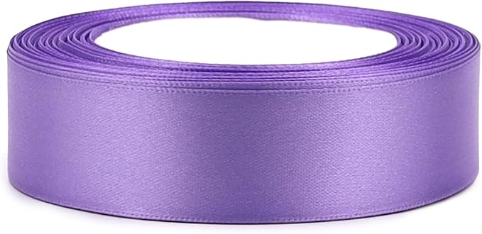Light purple Solid Satin Ribbon 1 Inch 25 Yards Solid Polyester Fabric Ribbon for Gift Wrapping Wedding Christmas Baby Shower Birthday Party Decoration Handmade Immortal Flower Craft