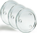 Clear Glass Candle Holder， 3" Glass Coaster Holder ，Small Round Candle Plate for Pillar Candle（3 Pack）