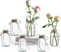 Vintage Glass Vases, Mason Jars for Centerpieces, Farmhouse Mason Jar Vase with Rope Design, Centerpiece Vases for Table, Wedding & Home Decor (6)