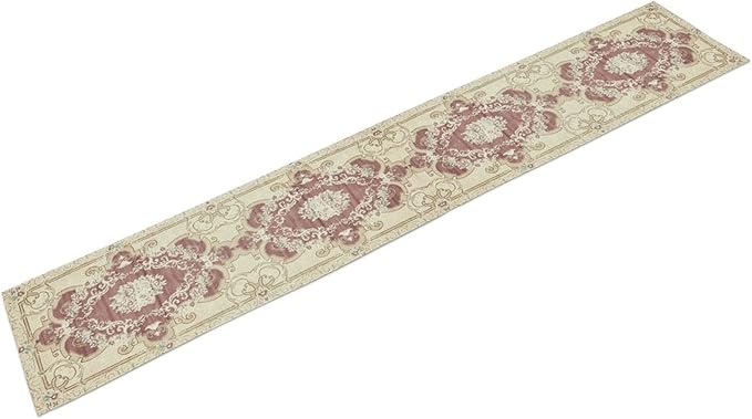Boho Bohemia Table Runner, Vintage Blue Gold Retro Flower Rustic Country Floral Printed Pattern for Home Kitchen Table Decor Dining Coffee Room Garden Party Wedding Decor 13x36in
