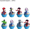24PCS Cartoon Cake Toppers Cupcake Toppers Cake Decorations Birthday Party Supplies Decorations (Style 3)