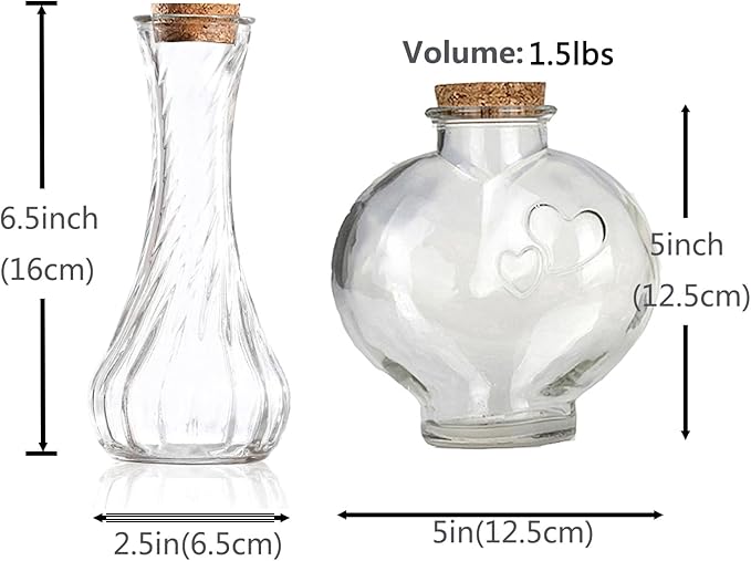 CHENGXINWENHUA Unity Sand Ceremony Set for Wedding Handmade Decorative Jars (4vase)