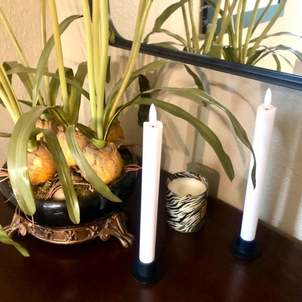 Metal Candle Holder Set,Taper Candelabra,Candle Stands,Fits 0.83 Inch Diameter Taper Candles for Wedding,Party,Anniversary,Table Centerpieces,Housewarming Gifts (10PCS,Black)