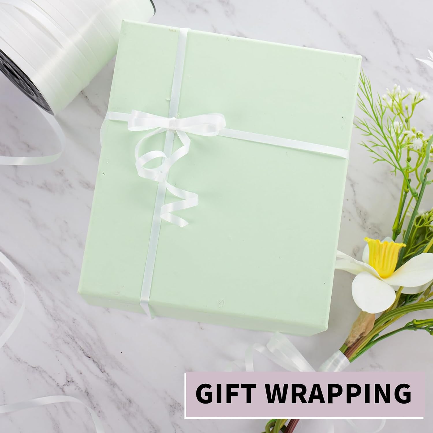 woric 600 Yards White Curling Ribbon 1/5 Inch Balloon String Ribbon Thin Ribbons for Birthday Party Baby Shower Graduation Art Crafts Gift Wrapping Wedding DIY Decor