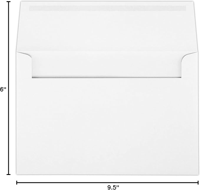 LUXPaper A10 Invitation Envelopes | Peel & Press | 6" x 9 1/2" | Bright White | 24lb. Text | 50 Qty
