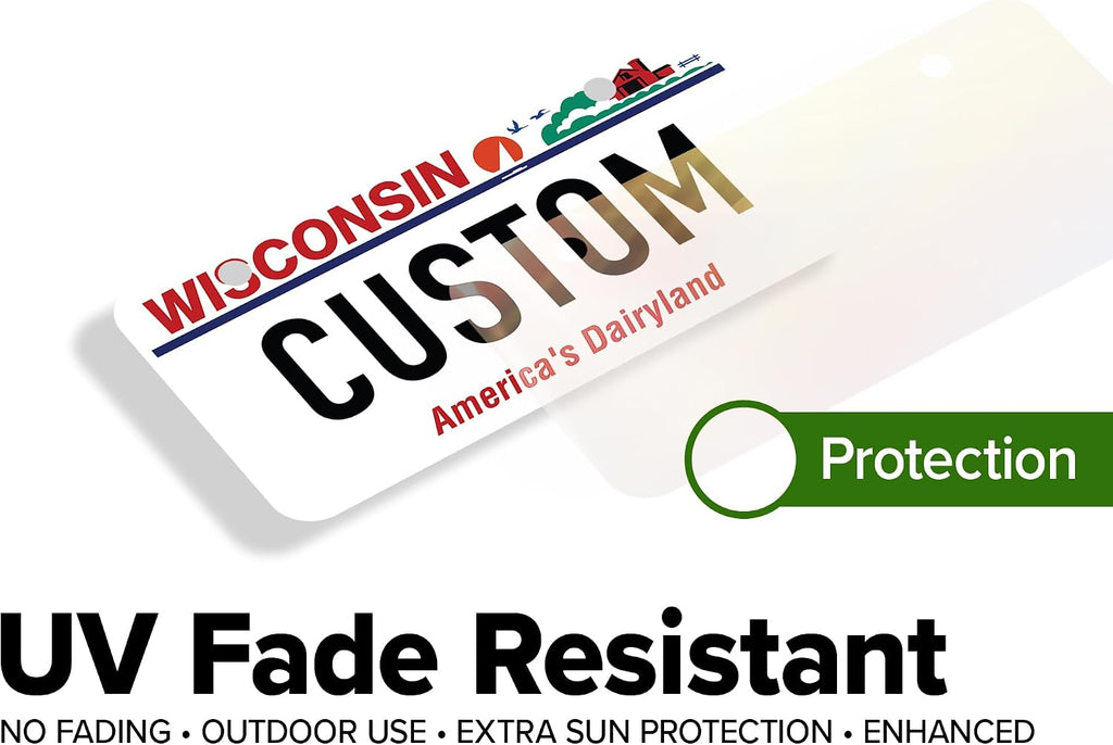 Mini License Plates, Personalized License Plates, Custom for Car, Bikes, ATV, Kids Car, Golf Cart, Jeep, 2x4 Inch, Rust-Free Fade Resistant Aluminum, USA Made By My Sign Center (Wisconsin)