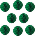 8pcs 10 inch Paper Honeycomb Balls Decorative Tissue Pom Poms Flower Art Hanging Balls for Birthday Wedding Nursery Baby Shower Home Decor (10inch, Dark Green)