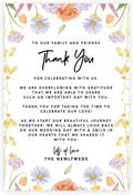 Andaz Press Classic Spring Florals Wedding Thank You Place Setting Cards for Table Reception, Dinner Plates, Wedding Favor Decoration Seating Settings for Guests, Family, Friends, 56-Pack, 4 x 6-Inch