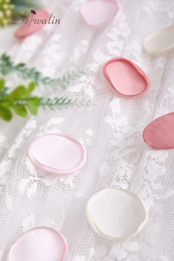 Serwalin 300Pcs Silk Rose Petals Flower Petals for Weddings Blush Pink Petals Fake Petals for Proposal Aisle Flower Girl Basket Bridal Shower Table Decor (3 Color Mixes)