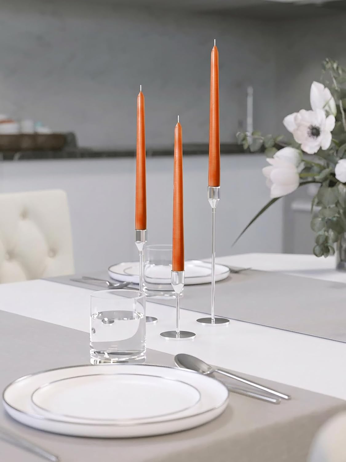 CANDWAX 12 Inch Taper Candles Terracotta Decor Candle Sticks 12 Pack