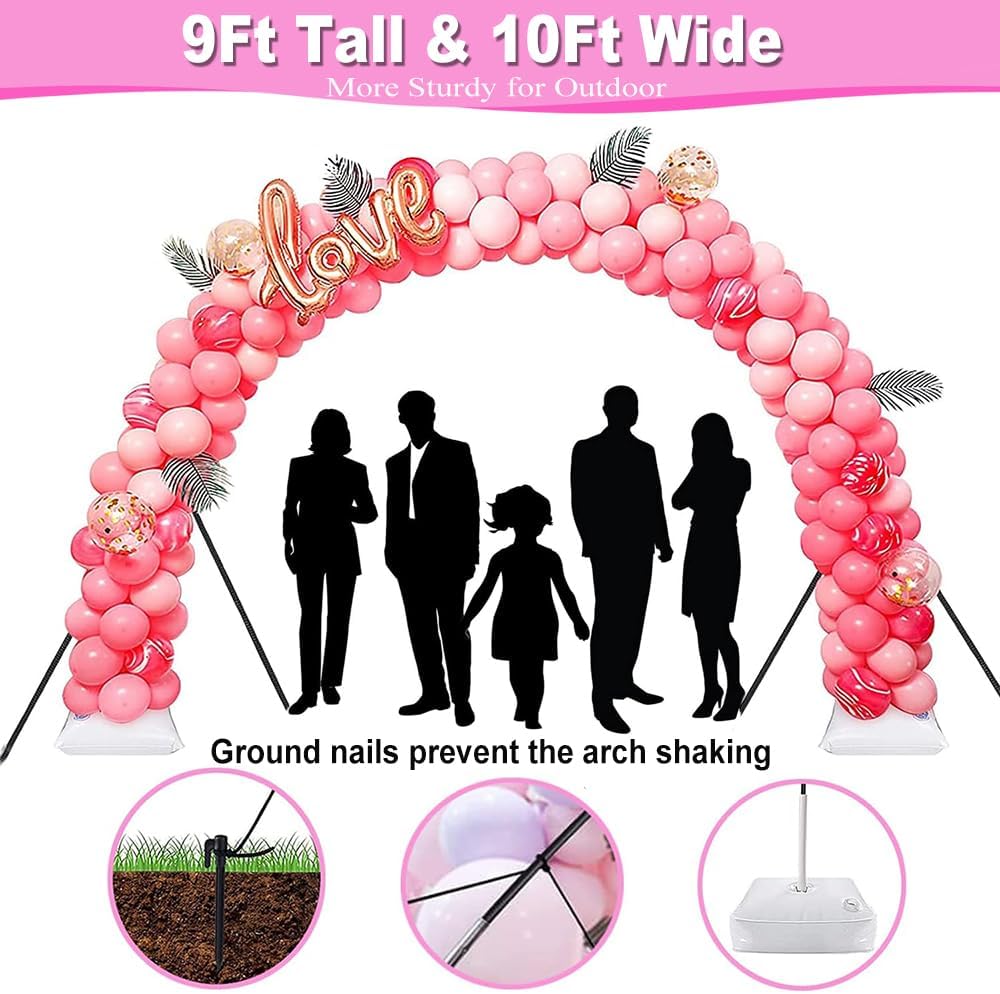balloon arch kit and balloon pump, 9ft tall, package contents