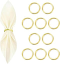 10 Pcs Gold Napkin Rings - Metal Napkin Ring(Round) Stainless Steel Napkin Rings for Table Settings Wedding Christmas Party Dinner Table